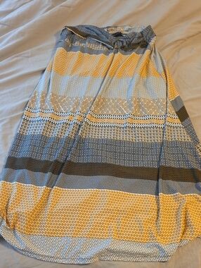 Robert Louis Yellow and Gray Striped Maxi Skirt